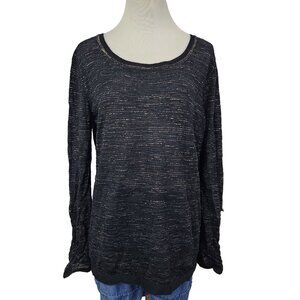 aiayu Top Women's Medium Long Roll Tab Sleeve Knit Shirt Cashmere & Silk Blend
